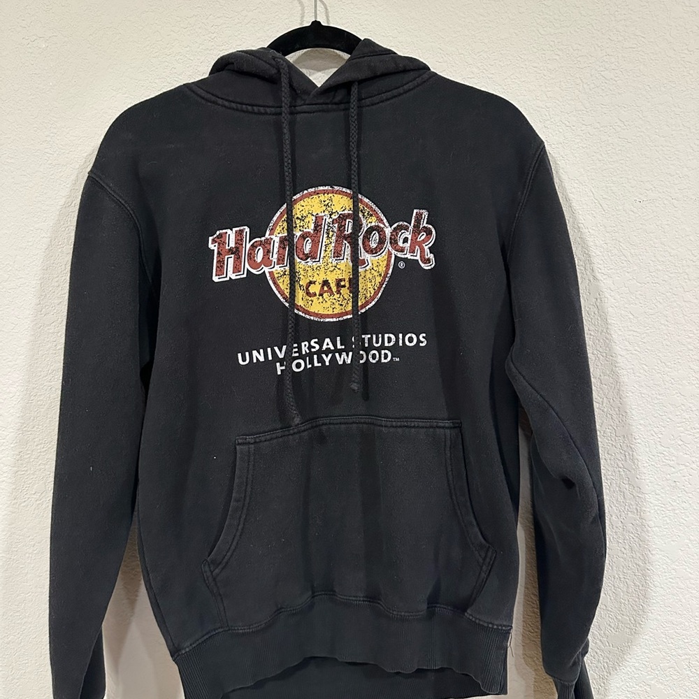 Hard Rock Cafe Black Hoodie with Yellow Logo